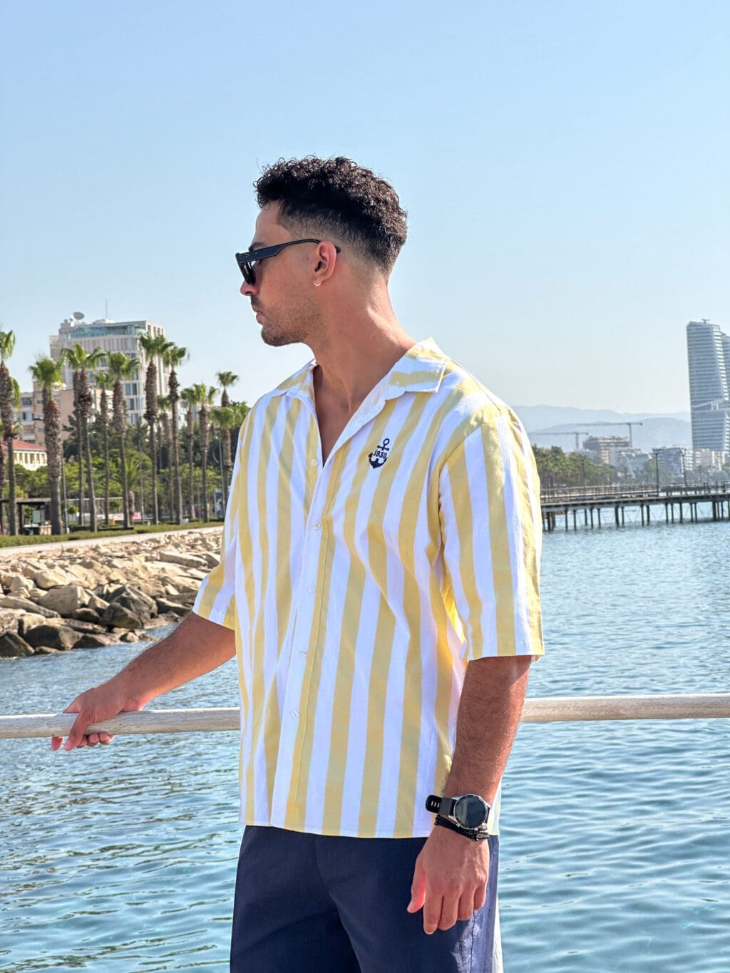 ''Since 1930'' Vertical stripe shirt