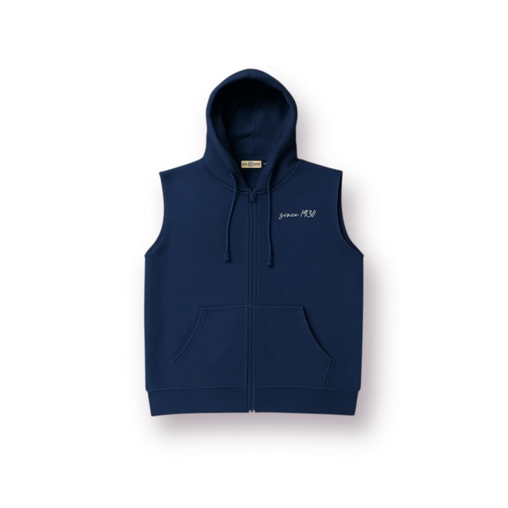 Hooded vest navy blue ''since 1930''