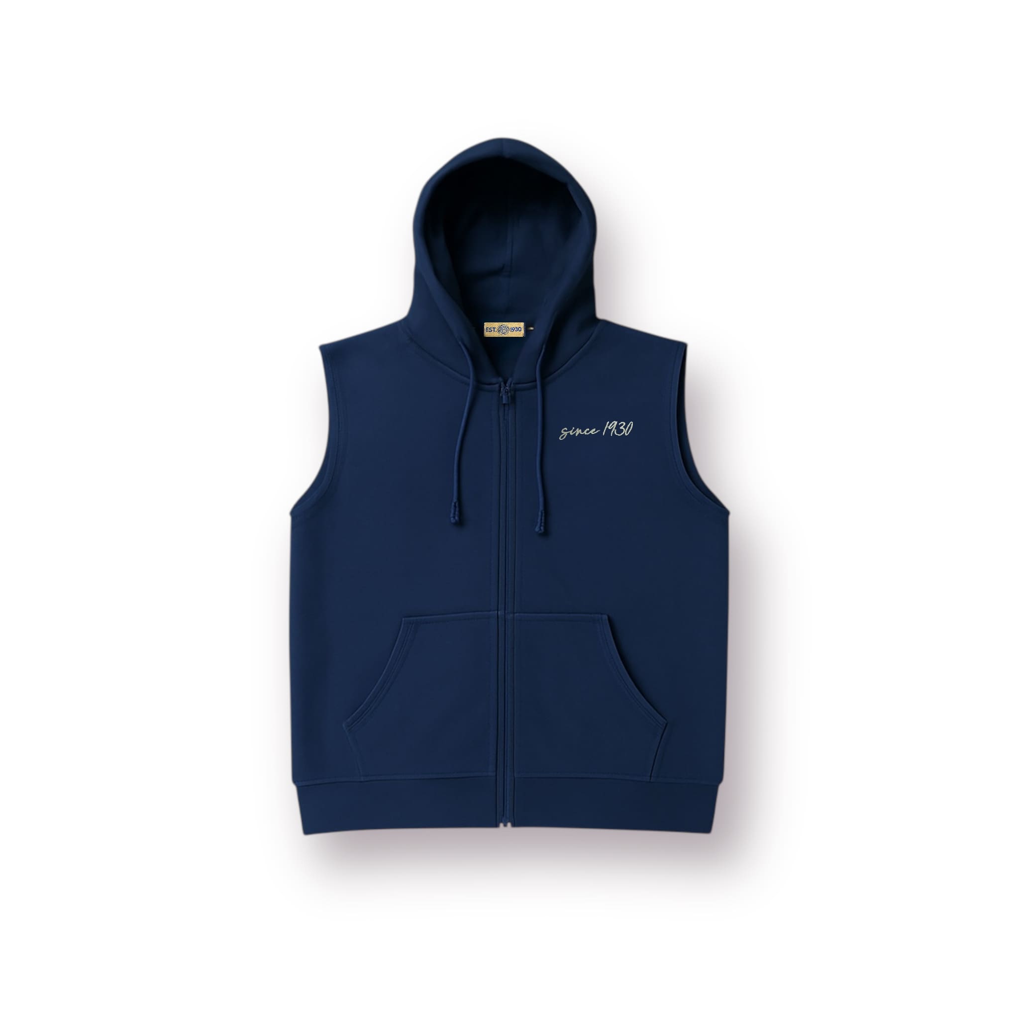 Hooded vest navy blue ''since 1930''