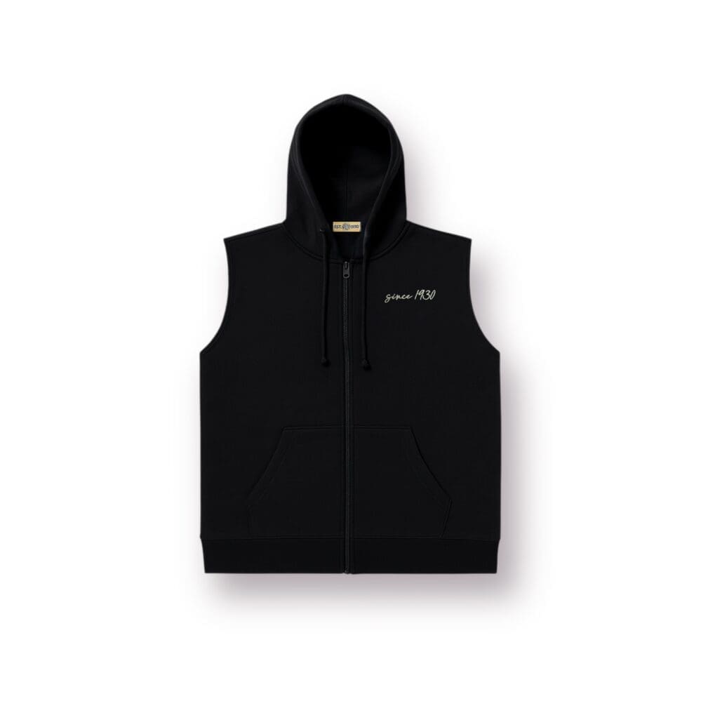 Hooded vest black ''sine 1930''