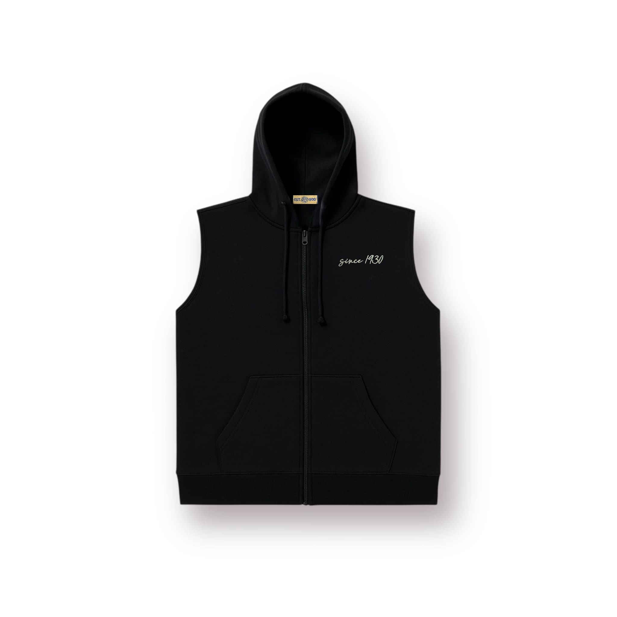 Hooded vest black ''sine 1930''
